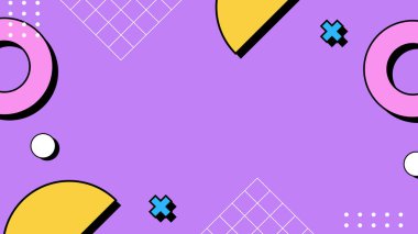 Retro Vibes ile Renkli Geometrik Soyut Arkaplan