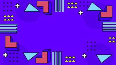 Modern Şekilli Renkli Soyut Geometrik Desen