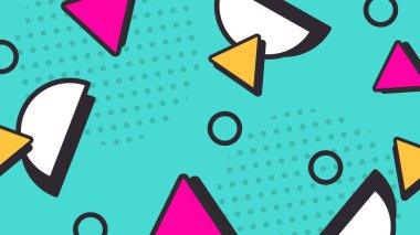 Renkli Şekillere sahip canlı Geometrik Soyut Arkaplan. Canlı Geometrik Şekiller ve Kalın Renkler içeren Oyuncu ve Dinamik Soyut Bir Arkaplan Modern ve Enerjik Tasarım Oluştur