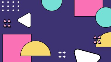 Şekiller ve Desenler ile Renkli Geometrik Soyut Arkaplan