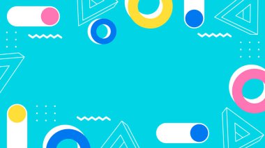 Modern Şekilli Renkli Soyut Geometrik Arkaplan. Canlı Renklerle Geometrik Şekilleri Gösteren Canlı Soyut Arkaplan. Yaratıcı Projeler, Tasarımlar ve Web Kullanımı için ideal