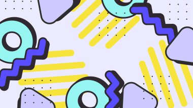 Renkli Şekillere sahip canlı Geometrik Soyut Arkaplan. Canlı Geometrik Şekiller ve Kalın Renkler içeren Oyuncu ve Dinamik Soyut Bir Arkaplan Modern ve Enerjik Tasarım Oluştur