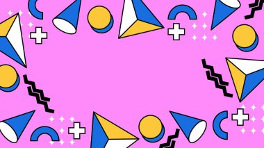 Arkaplanda Renkli Soyut Geometrik Şekiller