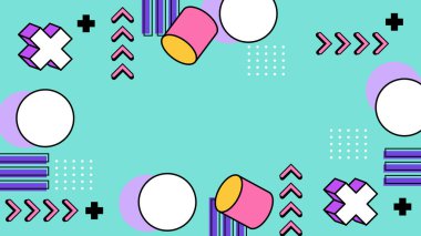 Modern Şekilli Renkli Soyut Geometrik Desen