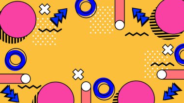 Retro Vibes ile Renkli Geometrik Soyut Arkaplan