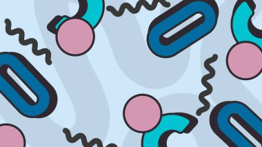 Şekiller ve Desenler ile Renkli Geometrik Soyut Arkaplan