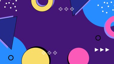 Renkli Şekillere sahip enerjik Soyut Geometrik Arkaplan. Web Tasarımı, Pazarlama Malzemeleri ve Sanatsal Projeler için ideal