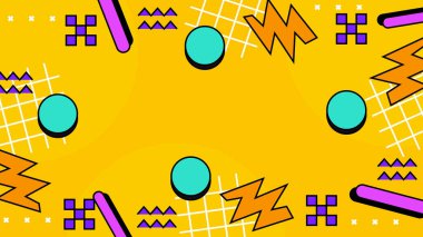 Şekiller ve Desenler ile Renkli Geometrik Soyut Arkaplan