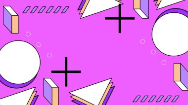 Arkaplanlı Canlı Soyut Geometrik Şekiller