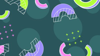 Retro Vibes ile Renkli Geometrik Soyut Arkaplan