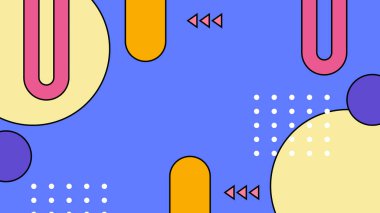 Cesur Arkaplanda Renkli Soyut Geometrik Şekiller