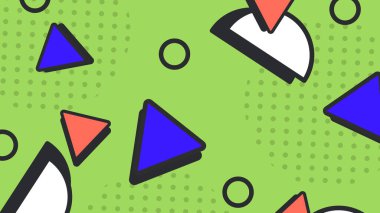 Retro Vibes ile Renkli Geometrik Soyut Arkaplan