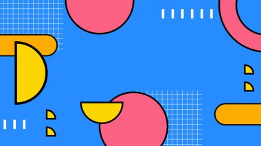 Renkli Şekillere sahip canlı Geometrik Soyut Arkaplan. Canlı Geometrik Şekiller ve Kalın Renkler içeren Oyuncu ve Dinamik Soyut Bir Arkaplan Modern ve Enerjik Tasarım Oluştur