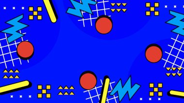 Retro Vibes ile Renkli Geometrik Soyut Arkaplan