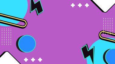 Renkli Şekillere sahip enerjik Soyut Geometrik Arkaplan. Web Tasarımı, Pazarlama Malzemeleri ve Sanatsal Projeler için ideal