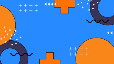 Retro Vibes ile Renkli Geometrik Soyut Arkaplan