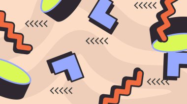 Şekiller ve Desenler ile Renkli Geometrik Soyut Arkaplan