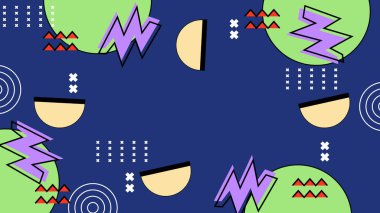 Arkaplanda Renkli Soyut Geometrik Şekiller