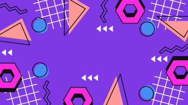 Renkli Şekillere sahip canlı Geometrik Soyut Arkaplan. Canlı Geometrik Şekiller ve Kalın Renkler içeren Oyuncu ve Dinamik Soyut Bir Arkaplan Modern ve Enerjik Tasarım Oluştur