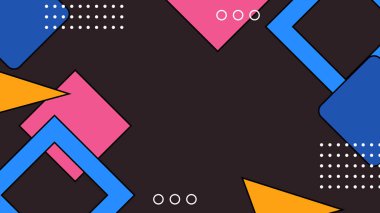 Retro Vibes ile Renkli Geometrik Soyut Arkaplan