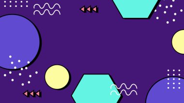 Modern Şekilli Renkli Soyut Geometrik Arkaplan. Canlı Renklerle Geometrik Şekilleri Gösteren Canlı Soyut Arkaplan. Yaratıcı Projeler, Tasarımlar ve Web Kullanımı için ideal