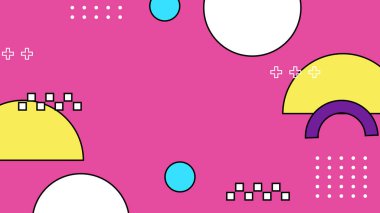 Şekiller ve Desenler ile Renkli Geometrik Soyut Arkaplan