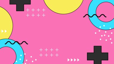 Şekiller ve Desenler ile Renkli Geometrik Soyut Arkaplan