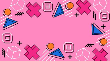 Renkli Şekillere sahip canlı Geometrik Soyut Arkaplan. Canlı Geometrik Şekiller ve Kalın Renkler içeren Oyuncu ve Dinamik Soyut Bir Arkaplan Modern ve Enerjik Tasarım Oluştur