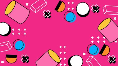 Şekiller ve Desenler ile Renkli Geometrik Soyut Arkaplan