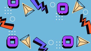 Modern Şekilli Renkli Soyut Geometrik Desen