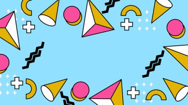 Modern Şekilli Renkli Soyut Geometrik Arkaplan. Canlı Renklerle Geometrik Şekilleri Gösteren Canlı Soyut Arkaplan. Yaratıcı Projeler, Tasarımlar ve Web Kullanımı için ideal