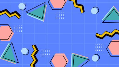 Retro Vibes ile Renkli Geometrik Soyut Arkaplan