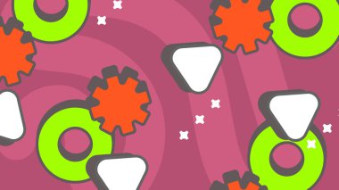 Cesur Arkaplanda Renkli Soyut Geometrik Şekiller