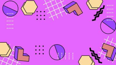 Arkaplanlı Canlı Soyut Geometrik Şekiller