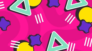 Modern Şekilli Renkli Soyut Geometrik Desen