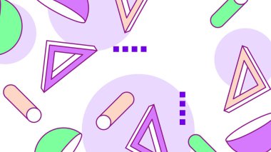 Modern Şekilli Renkli Soyut Geometrik Desen