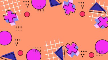 Canlı Şekiller ve Renklerle Soyut Geometrik Arkaplan. Yaratıcı Tasarım Projeleri, Sunumlar ve Modern Sanatsal Gösteriler için ideal