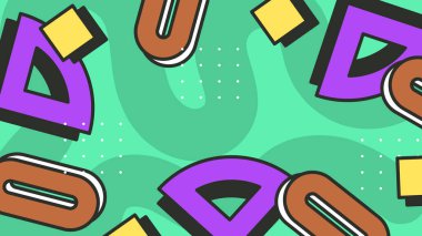 Canlı Şekiller ve Renklerle Soyut Geometrik Arkaplan. Yaratıcı Tasarım Projeleri, Sunumlar ve Modern Sanatsal Gösteriler için ideal