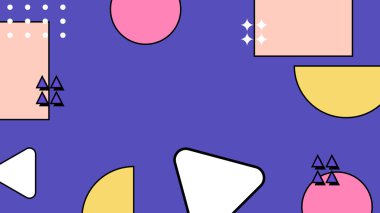 Arkaplanda Renkli Soyut Geometrik Şekiller