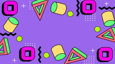 Renkli Şekillere sahip canlı Geometrik Soyut Arkaplan. Canlı Geometrik Şekiller ve Kalın Renkler içeren Oyuncu ve Dinamik Soyut Bir Arkaplan Modern ve Enerjik Tasarım Oluştur