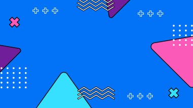 Renkli Şekillere sahip enerjik Soyut Geometrik Arkaplan. Web Tasarımı, Pazarlama Malzemeleri ve Sanatsal Projeler için ideal