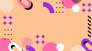 Renkli Şekillere sahip enerjik Soyut Geometrik Arkaplan. Web Tasarımı, Pazarlama Malzemeleri ve Sanatsal Projeler için ideal