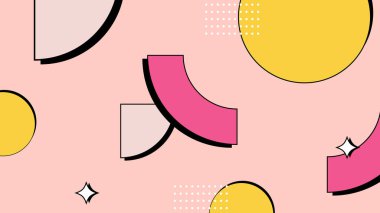 Renkli şekilli canlı Geometrik Soyut Arkaplan. Bu Oyuncu ve Renkli Arkaplan Yaratıcı ve Modern Projeler İçin Mükemmel