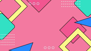 Renkli Şekillere sahip canlı Geometrik Soyut Arkaplan. Canlı Geometrik Şekiller ve Kalın Renkler içeren Oyuncu ve Dinamik Soyut Bir Arkaplan Modern ve Enerjik Tasarım Oluştur