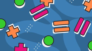 Canlı Şekiller ve Renklerle Soyut Geometrik Arkaplan. Yaratıcı Tasarım Projeleri, Sunumlar ve Modern Sanatsal Gösteriler için ideal