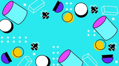 Basit Arkaplanda Renkli Geometrik Soyut Desen