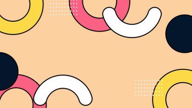 Retro Vibes ile Renkli Geometrik Soyut Arkaplan