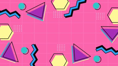 Modern Şekilli Renkli Soyut Geometrik Desen