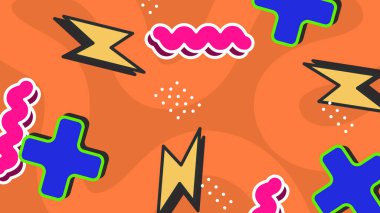 Renkli Şekillere sahip enerjik Soyut Geometrik Arkaplan. Web Tasarımı, Pazarlama Malzemeleri ve Sanatsal Projeler için ideal