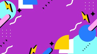 Modern Şekilli Renkli Soyut Geometrik Arkaplan. Canlı Renklerle Geometrik Şekilleri Gösteren Canlı Soyut Arkaplan. Yaratıcı Projeler, Tasarımlar ve Web Kullanımı için ideal